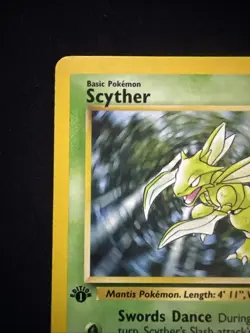 Pokemon TCG Scyther 26/64 Jungle 1st Edition Non-Holo Rare Card LP - Image 2