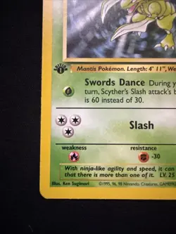 Pokemon TCG Scyther 26/64 Jungle 1st Edition Non-Holo Rare Card LP - Image 3