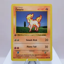 Pokemon TCG - Ponyta 60/102 Base Set Common 1st Edition WOTC 1999 - Image 2