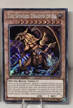 Egyptian God Slifer Obelisk Ra SBCB-EN201-203 Secret Rare 1st Ed Yugioh NM/M - Image 2