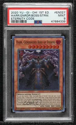 Harr Generaider Boss of Storms 1st Ed. YuGiOh Eternity Code PSA 9 MINT s7f - Image 1
