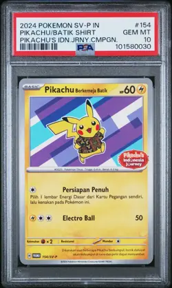 Pikachu in Batik Shirt - Indonesian Journey Promo 154/SV-P - Pokemon Card - Image 1