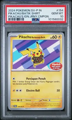 Pikachu in Batik Shirt - Indonesian Journey Promo 154/SV-P - Pokemon Card - Image 1
