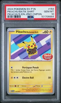 Pikachu in Batik Shirt - Indonesian Journey Promo 154/SV-P - Pokemon Card - Image 1