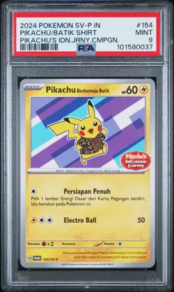 Pikachu in Batik Shirt - Indonesian Journey Promo 154/SV-P - Pokemon Card - Image 1