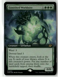 Famished Worldsire (Extended Art) 341 NM Foil MTG Edge of Eternities Magic - Image 1