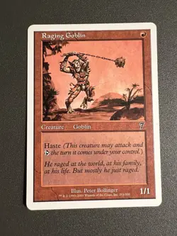 Magic The Gathering 7TH EDITION RAGING GOBLIN red card MTG SEVENTH - Image 1