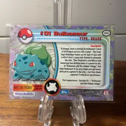 Pokemon Card - Bulbasaur #01 - Topps Series 1 - Blue Logo - Image 2