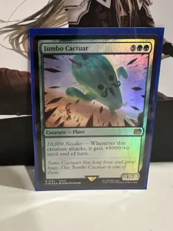 MTG Magic the Gathering Jumbo Cactuar Card Final Fantasy Foil - Image 1