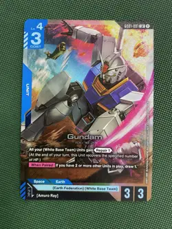 Gundam Card Game GD01-001 LR Gundam RX-78-2 Newtype Rising English - Image 1