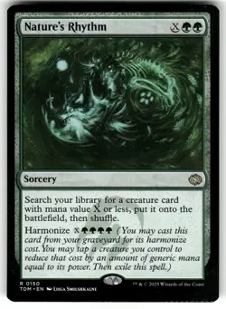 MTG - Nature's Rhythm Tarkir TDM 150 Regular Rare TCG Card SLIGHT BOTTOM KRIMP - Image 1