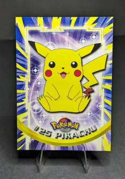 #25 PIKACHU Black Logo Pokemon Topps TV Animation Edition Card 1999 - Image 1