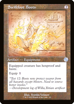 MTG Swiftfoot Boots 121 Foil Schematic The Brothers' War Retro Artifacts - Image 1