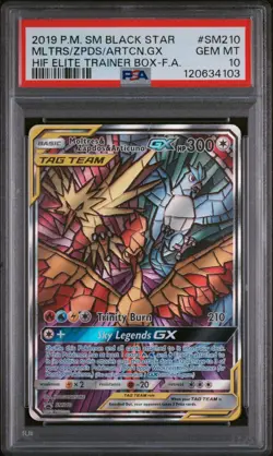 2019 POKEMON MOLTRES & ZAPDOS & ARTICUNO GX SM210 BLACK STAR PROMO PSA 10 - Image 2