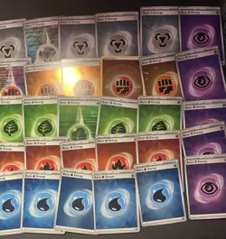 Pokemon TCG Holographic Energy Lot 40 Holo Energies 5 of each type - Image 1
