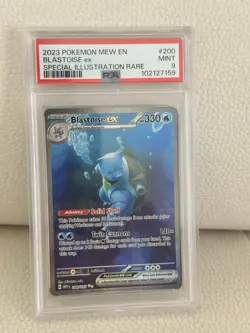 2023 Pokemon Mew En-151 Blastoise EX #200 Special Illustration Rare PSA 9 Mint - Image 1