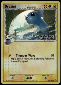Dratini Reverse Holo 66/113 ex Delta Species 2005 MP Pokemon Card - Image 1