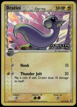 Dratini Reverse Holo 65/113 ex Delta Species 2005 LP+ Pokemon Card - Image 1