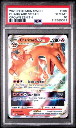 PSA 10 GEM MINT CHARIZARD VSTAR #019 CROWN ZENITH POKEMON - Image 1