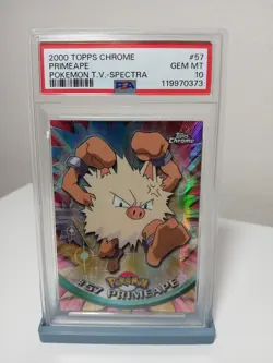 Primeape [Spectra] #57 Pokemon 2000 Topps Chrome PSA 10 - Image 1