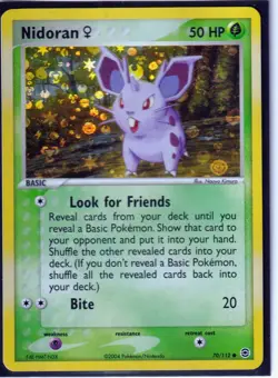 2004 POKEMON NIDORAN F #70/112 EX FIRE RED LEAF GREEN REVERSE HOLO NM/M (70B) - Image 1