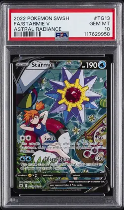 2022 POKEMON SWORD & SHIELD ASTRAL RADIANCE #TG13 FULL ART/STARMIE V PSA 10 - Image 1