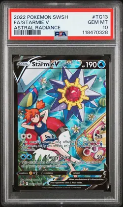 2022 POKEMON SWORD & SHIELD ASTRAL RADIANCE #TG13 FULL ART/STARMIE V PSA 10 - Image 1