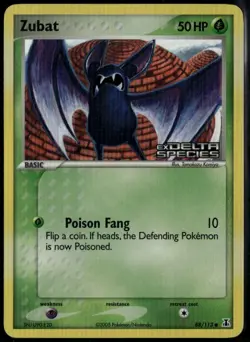 Zubat Reverse Holo 88/113 ex Delta Species 2005 LP Pokemon Card - Image 1