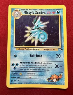 Pokemon TCG Misty's Seadra 9/132 Gym Heroes Holo Rare Unlimited - Image 2