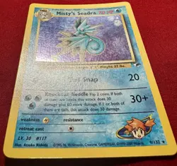 Pokemon TCG Misty's Seadra 9/132 Gym Heroes Holo Rare Unlimited - Image 3