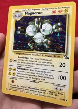 Pokemon TCG Magneton 11/62 Fossil Unlimited Holo Rare - Image 1