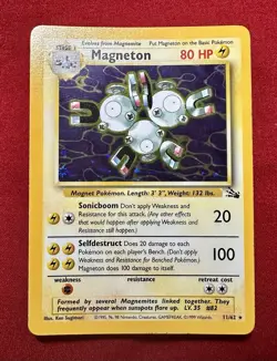 Pokemon TCG Magneton 11/62 Fossil Unlimited Holo Rare - Image 2