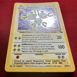 Pokemon TCG Magneton 11/62 Fossil Unlimited Holo Rare - Image 3