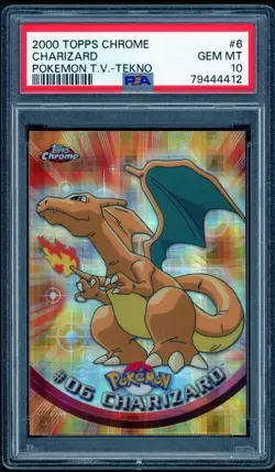 PSA 10 Charizard Tekno 2000 Pokemon Topps Chrome TV - Image 1