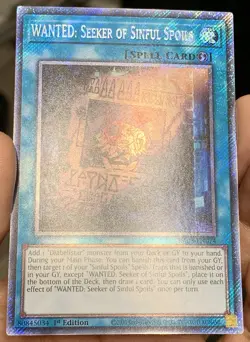 Yugioh Wanted Seeker of Sinful Spoils RA03-EN074 Platinum Secret Rare NM w/Track - Image 4