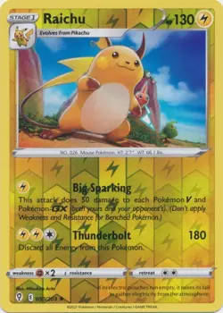 Raichu 050/203 Reverse Holo Evolving Skies Pokemon Card NM - Image 1