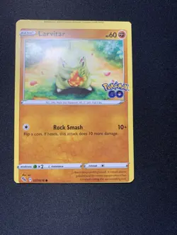 Pokemon Miscut OC Error Go Larvitar 037/078 Common Card NM - Image 2