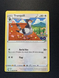Pokemon Miscut OC Error Go Tranquill 062/078 Common Card NM - Image 1