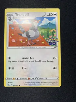 Pokemon Miscut OC Error Go Tranquill 062/078 Common Card NM - Image 2