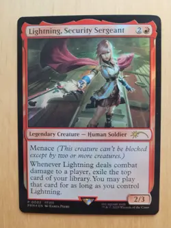 NM Foil Lightning, Security Sergeant (MTG Final Fantasy, Red Rare) - Image 1
