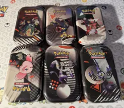 Pokemon TCG Black Bolt And White Flare Unova Mini Tin Set of 6 SEALED NEW - Image 1
