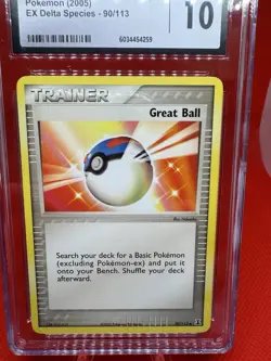 Pokemon Great Ball - 90/113 - EX Delta Species Reverse Holo GEM MINT 10 CGC 2005 - Image 2