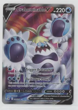 Crabominable V Ultra Rare Pokemon Sword & Shield Fusion Strike #248 0cv - Image 1