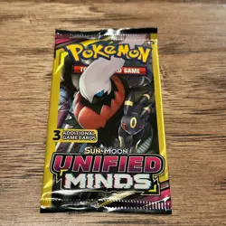 Pokemon Sun & Moon Unified Minds SEALED 3 Card Booster Pack Unweighed - Image 1