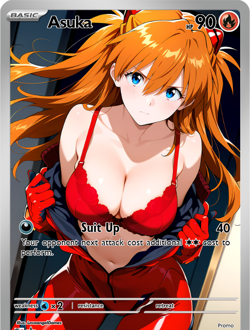 LoveangelGames-Season 2- Custom Card- Waifu Universe- Asuka Suit up - Image 1