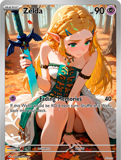 LoveangelGames-Season 2- Custom Card- Waifu Universe- Zelda Fading Memories - Image 1