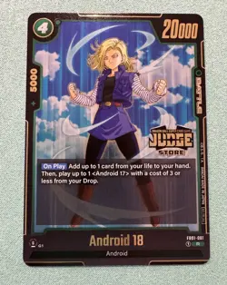 Android 18 Judge Store FB01-081 R Foil Dragon Ball Super Card Game Fusion World - Image 1