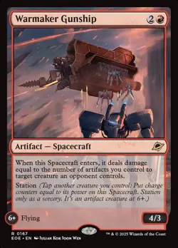 MTG Edge of Eternities R Warmaker Gunship #0167 - Image 1