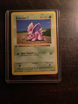 POKEMON 1st Edition Shadowless Base Set NIDORAN 55/102 Common Gem Mint - Image 1