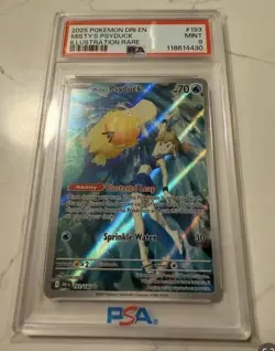 2025 POKEMON DRI EN-DESTINED RIVALS ILLUSTRATION RARE #193 MISTY'S PSYDUCK PSA 9 - Image 1
